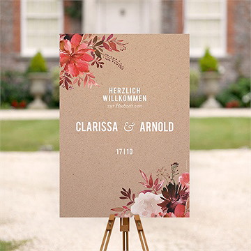 Willkommensschild Hochzeit Floral - vue 2