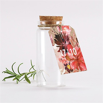 Glasfläschchen Mit Korken Hochzeit Floral