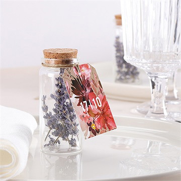 Glasfläschchen Mit Korken Hochzeit Floral - vue 2