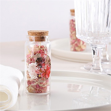 Glasfläschchen Mit Korken Hochzeit Floral - Sticker - vue 2