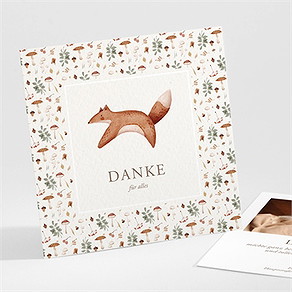 Dankeskarte Geburt herbstfuchs