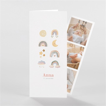 Geburtskarte Wolken & regenbogen