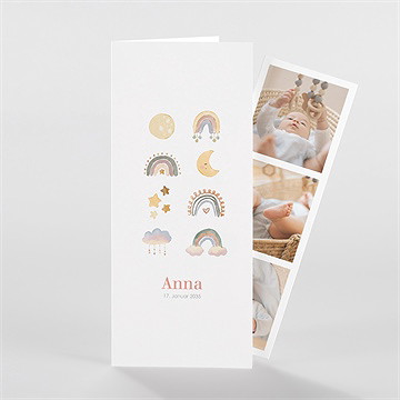 Geburtskarte wolken & regenbogen