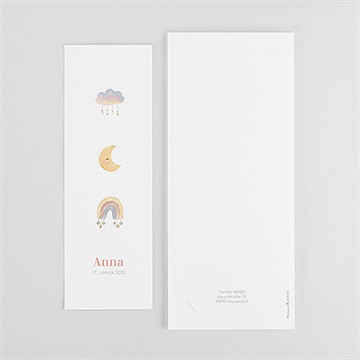 Geburtskarte wolken & regenbogen - vue 3