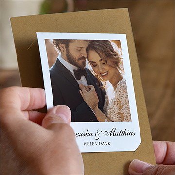 Dankeskarte Hochzeit weiße blüten - duo - vue 2