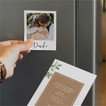 Dankeskarte Hochzeit blätterschmuck - duo - vue 3