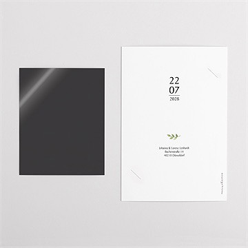 Dankeskarte Hochzeit blätterschmuck - duo - vue 5