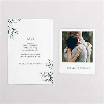 Dankeskarte Hochzeit olivenzweig - duo - vue 4