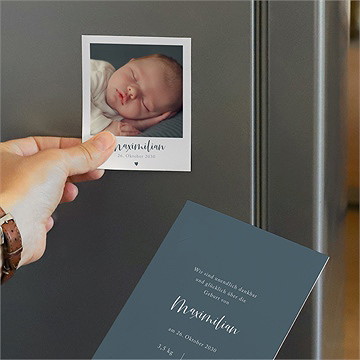 Geburtskarte magnetkarte kleines herz - duo - vue 3