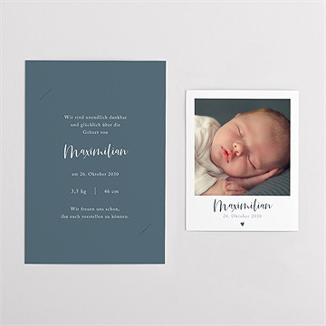 Geburtskarte magnetkarte kleines herz - duo - vue 4