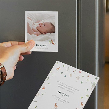 Geburtskarte kleine waldtiere - duo - vue 3