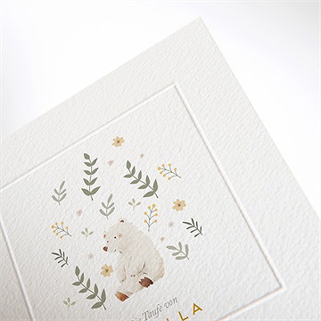 Einladung Taufe weißer bär - prägung - vue 2