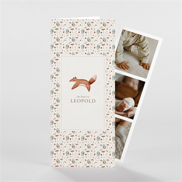 Einladung Taufe fuchs im wald - fotostreifen