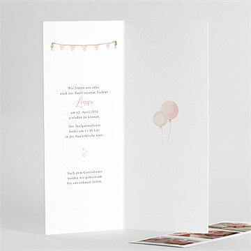 Einladung Taufe heißluftballon rosa - fotostr - vue 3