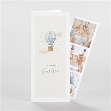 Einladung Taufe heißluftballon blau - fotostr