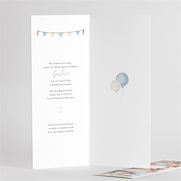 Einladung Taufe heißluftballon blau - fotostr - vue 3