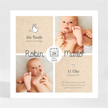 Einladung Taufe zwillingsillustrationen-magnet