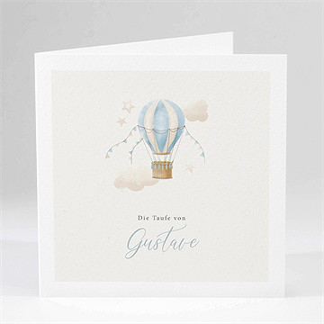 Einladung Taufe heißluftballon blau
