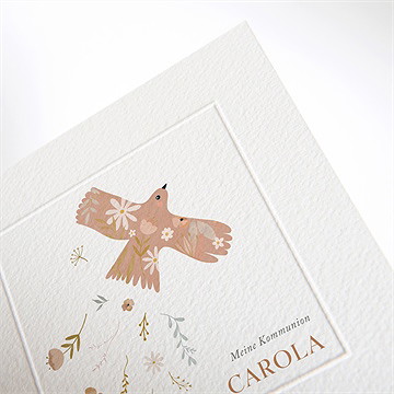 Einladung Kommunion flieg taube - prägung - vue 2