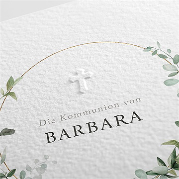 Einladung Kommunion grüner kranz - vue 2