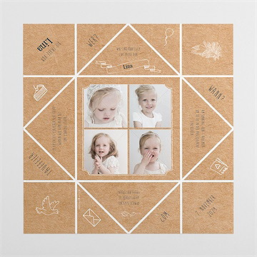 Einladung Taufe piktogramme - origami - vue 4