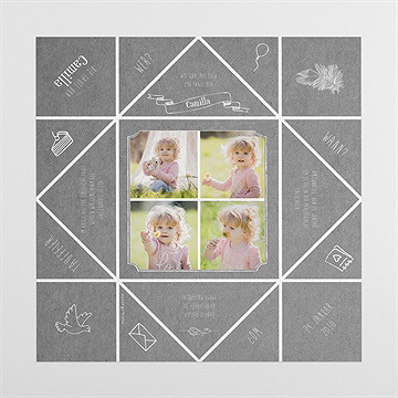 Einladung Taufe symbolisch - origami - vue 4