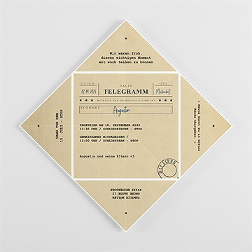 Einladung Taufe telegramm zur taufe - origami - vue 3