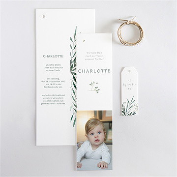 Einladung Taufe pflanzenschmuck - dreiteilig - vue 4