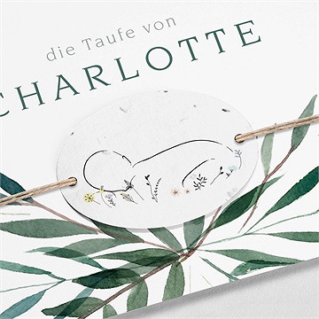 Einladung Taufe pflanzenschmuck - saatpapier - vue 2