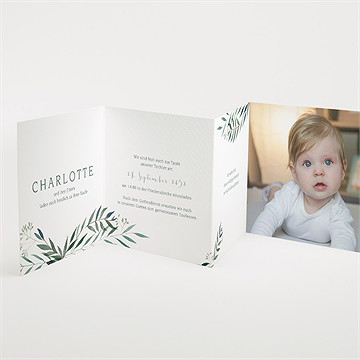 Einladung Taufe pflanzenschmuck - akkordeon - vue 2