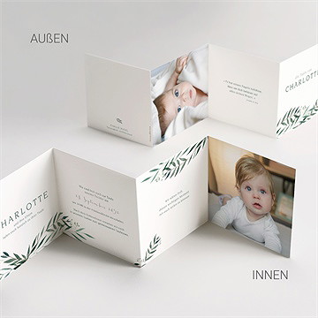 Einladung Taufe pflanzenschmuck - akkordeon - vue 4