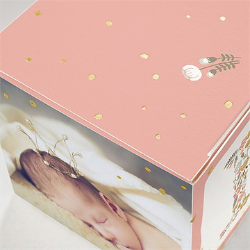 Geschenkbox Taufe blumenalphabet mädchen - gold - vue 2