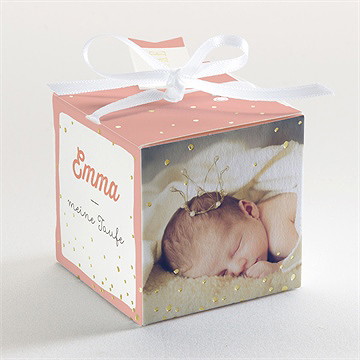 Geschenkbox Taufe blumenalphabet mädchen - gold - vue 3