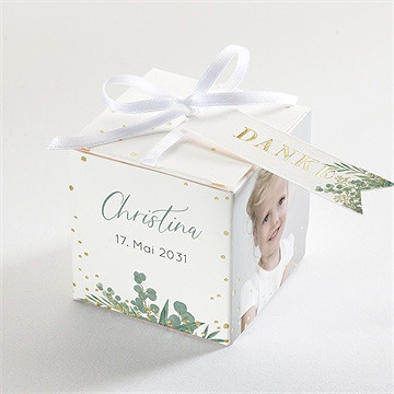 Geschenkbox Taufe graziös - gold