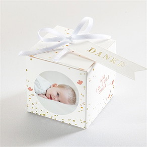 Geschenkbox Taufe subtiles flechten - gold