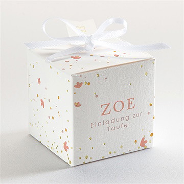 Geschenkbox Taufe subtiles flechten - gold - vue 3