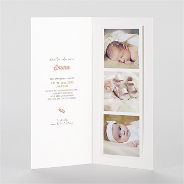 Einladung Taufe blumenalphabet - fotostreifen - vue 2