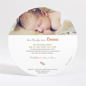 Einladung Taufe blumenalphabet mädchen - gold - vue 4