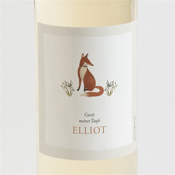 Flaschenetikett Taufe fuchs