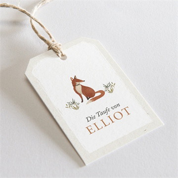 Geschenkanhänger Taufe fuchs