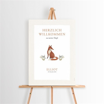 Willkommensschild Taufe Fuchs