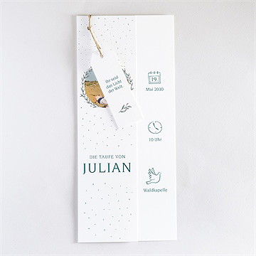 Einladung Taufe blätterranke grün - vue 3