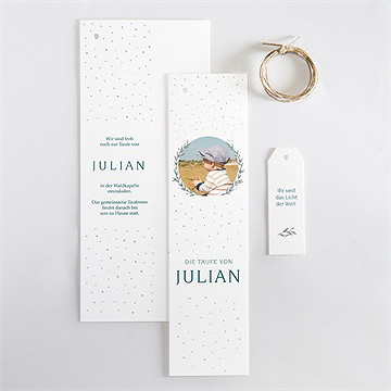 Einladung Taufe blätterranke grün - vue 4