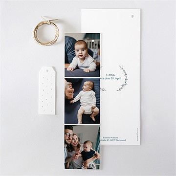 Einladung Taufe blätterranke grün - vue 5