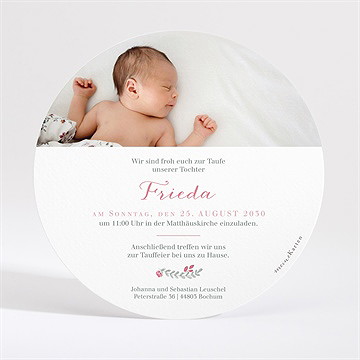 Einladung Taufe rosenkranz - rund - Vue 2