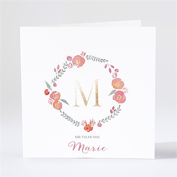 Einladung Taufe rosenkranz - gold