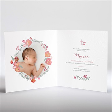 Einladung Taufe rosenkranz - gold - Vue 3