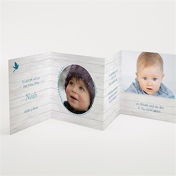 Einladung Taufe blaue schleife - akkordeon - vue 2