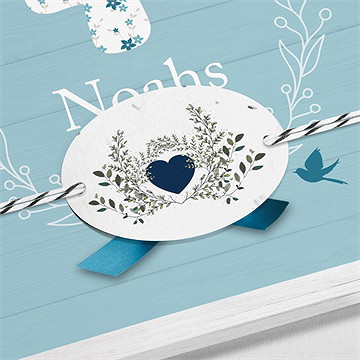 Einladung Taufe Blaue Schleife - Saatpapier - vue 2