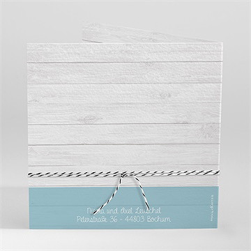 Einladung Taufe Blaue Schleife - Saatpapier - vue 4